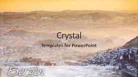  Presentation with postcard - PPT layouts enhanced with postcard with view of winter background and a soft green colored foreground