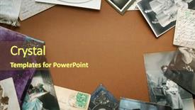  Presentation with memory book - Beautiful presentation theme featuring postcards and old memory-book backdrop and a  colored foreground
