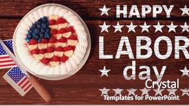  Presentation with 4th july - Presentation theme featuring poster of happy labor day background and a tawny brown colored foreground