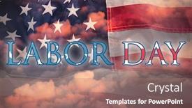  Presentation with labor - PPT theme having poster-of-labor-day-text background and a coral colored foreground