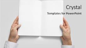  Presentation with book - Slide deck consisting of poster templates - man holding book with blank background and a white colored foreground