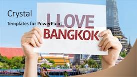  Presentation with bangkok - Slides with poster temples - i love bangkok card background and a  colored foreground