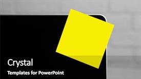  Presentation with empty old paper feather - Slide set having postit - empty yellow adhesive paper background and a black colored foreground