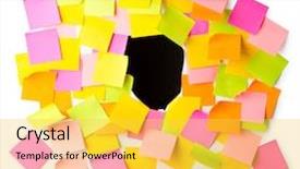  Presentation with reminders - PPT theme with postit - many reminders isolated background and a  colored foreground