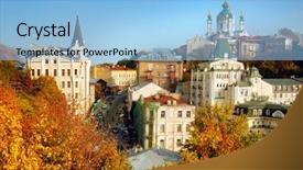  Presentation with city of phoenix - Beautiful slides featuring postmodern - autumn city backdrop and a light blue colored foreground