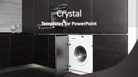  Presentation with china clothes washing machine - Amazing slides having postmodern - build-in washing machine and cooker backdrop and a dark gray colored foreground