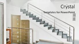  Presentation with interior - PPT layouts consisting of postmodern - modern hall with metal staircase background and a light gray colored foreground
