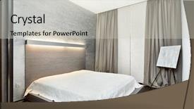  Presentation with bedroom modern - Colorful PPT layouts enhanced with postmodern - modern minimalism style bedroom interior backdrop and a light gray colored foreground