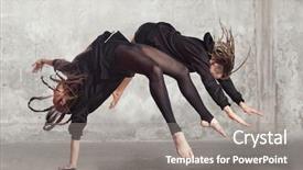  Presentation with pair - Beautiful slide set featuring postmodern - pair of dancing contemporary dance backdrop and a gray colored foreground