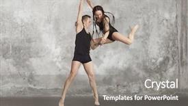  Presentation with pair - Colorful presentation theme enhanced with postmodern - pair of dancing contemporary dance backdrop and a  colored foreground