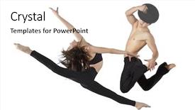  Presentation with pair - Slide set consisting of postmodern - pair of dancing contemporary dance background and a  colored foreground