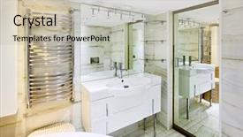  Presentation with wash - Amazing PPT theme having postmodern - wash stand with mirror backdrop and a soft green colored foreground