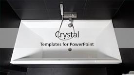 Presentation with square - Audience pleasing PPT layouts consisting of postmodern - white square bathtub in modern backdrop and a light gray colored foreground