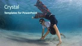  Presentation with underwater - PPT layouts enhanced with postmodern - young couple dancing and improvising background and a ocean colored foreground