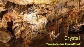  Presentation with magical - Colorful presentation theme enhanced with postojna-cave-fantastically-lit-underground backdrop and a tawny brown colored foreground