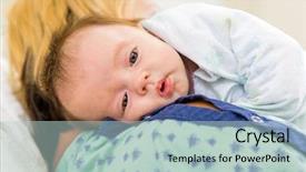  Presentation with postpartum - Cool new presentation design with postpartum care - closeup of cute newborn babygirl backdrop and a mint green colored foreground