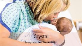  Presentation with postpartum - Amazing slide set having postpartum care - closeup of loving mother kissing backdrop and a coral colored foreground