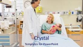  Presentation with postpartum - Amazing PPT theme having postpartum care - happy mother holding newborn babygirl backdrop and a sky blue colored foreground
