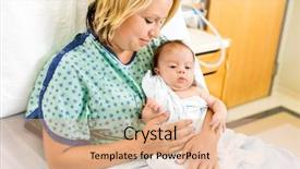  Presentation with postpartum - Audience pleasing PPT layouts consisting of postpartum care - loving mid adult woman looking backdrop and a coral colored foreground