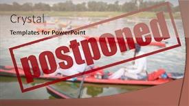  Presentation with social distancing - Presentation theme featuring postponed-river-paddling-race-event background and a lemonade colored foreground