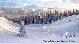  Presentation with winter landscape winter tree - PPT theme featuring postprocessing effect christmas holiday collage background and a  colored foreground