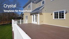  Presentation with veranda - Colorful presentation design enhanced with posts and veranda large spacious backdrop and a ocean colored foreground