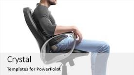  Presentation with posture - Amazing theme having posture concept man sitting in armchair on white background backdrop and a white colored foreground