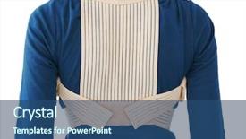  Presentation with posture - Amazing presentation having scoliosis - posture concept woman wearing corset backdrop and a ocean colored foreground