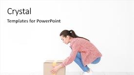  Presentation with posture - Presentation featuring posture concept young woman lifting background and a white colored foreground