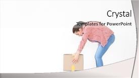  Presentation with scoliosis - Cool new slide set with scoliosis - posture concept young woman lifting backdrop and a white colored foreground