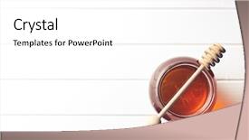  Presentation with honey - Beautiful presentation theme featuring pot gold - honey in a jar backdrop and a white colored foreground