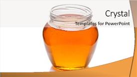  Presentation with honey - Amazing PPT theme having pot gold - jar of honey isolated backdrop and a sky blue colored foreground