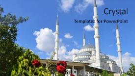  Presentation with mosque - Beautiful PPT layouts featuring pot gold - kocatepe mosque in ankara turkey backdrop and a teal colored foreground