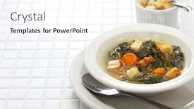  Presentation with soup - Presentation design with pot-likker-soup-southern-cuisine background and a white colored foreground