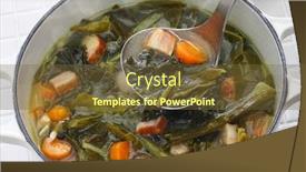  Presentation with soup - Colorful presentation theme enhanced with pot-likker-soup-southern-cuisine backdrop and a tawny brown colored foreground