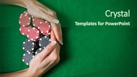  Presentation with pile - Presentation theme consisting of pot luck - poker player raking a big background and a forest green colored foreground