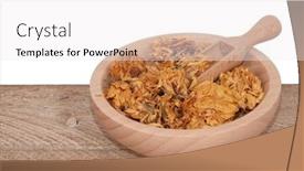  Presentation with pot marigold - Colorful slide set enhanced with pot-marigold-dried-flowers-plant backdrop and a white colored foreground