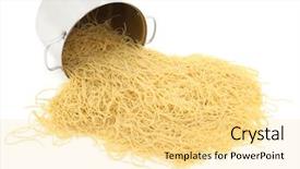  Presentation with plain for dams - Beautiful slides featuring pot of spaghetti noodles plain backdrop and a blonde colored foreground