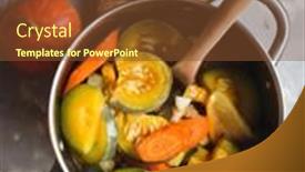  Presentation with vegan - PPT layouts enhanced with pot-of-vegan-pumpkin-soup background and a tawny brown colored foreground