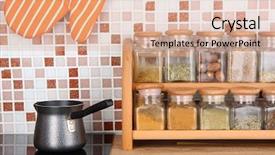  Presentation with mosaic - Cool new slide set with pot on stove in kitchen on table on mosaic tiles background backdrop and a lemonade colored foreground