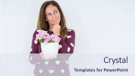  Presentation with flowers - Theme with pot plant over isolated background background and a  colored foreground