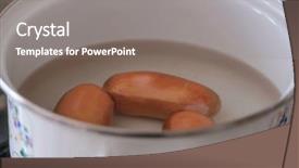  Presentation with gas - Presentation theme having pot stands on a gas background and a  colored foreground