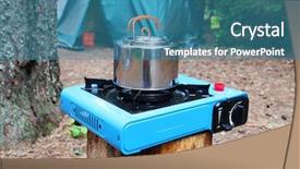  Presentation with gas - Cool new slides with pot stands on a portable gas slave in tourist camp backdrop and a teal colored foreground