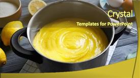  Presentation with lemon - PPT theme enhanced with pot with delicious lemon curd background and a tawny brown colored foreground