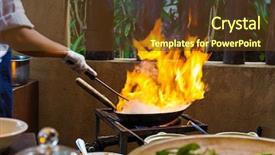  Presentation with fire - PPT theme consisting of pot with fire background and a tawny brown colored foreground