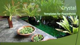  Presentation with architectural - Presentation theme having pot with floating plants background and a tawny brown colored foreground