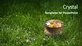  Presentation with golden - PPT theme having gate in stephen bathory tower one of the towers of old city walls in kamianets podilskyi ukraine background and a gray colored foreground.