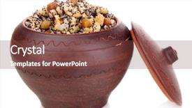  Presentation with ukraine - PPT layouts having pot with kutia - traditional christmas sweet meal in ukraine belarus and poland isolated on white background and a tawny brown colored foreground