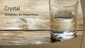  Presentation with clean water - Beautiful slides featuring potable - glass of clean mineral water backdrop and a  colored foreground