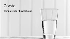  Presentation with clean water - Slides enhanced with potable - glass of clean mineral water background and a  colored foreground